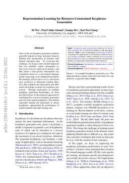 Representation Learning for Resource-Constrained Keyphrase Generation
