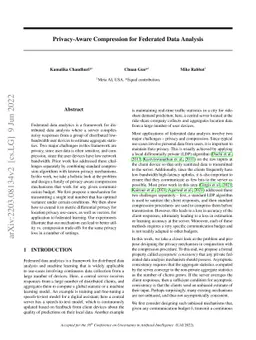 Privacy-Aware Compression for Federated Data Analysis