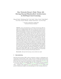 One Network Doesn't Rule Them All: Moving Beyond Handcrafted
  Architectures in Self-Supervised Learning