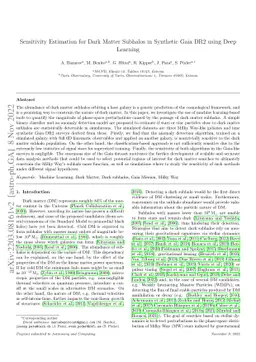 Sensitivity Estimation for Dark Matter Subhalos in Synthetic Gaia DR2
  using Deep Learning