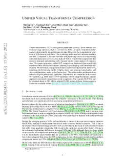 Unified Visual Transformer Compression