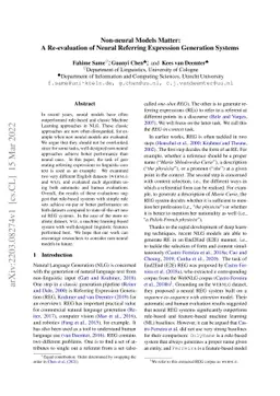 Non-neural Models Matter: A Re-evaluation of Neural Referring Expression
  Generation Systems