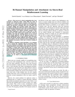 Bi-Manual Manipulation and Attachment via Sim-to-Real Reinforcement
  Learning