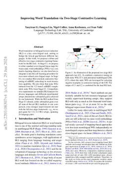 Improving Word Translation via Two-Stage Contrastive Learning