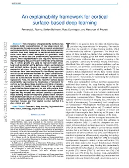 An explainability framework for cortical surface-based deep learning