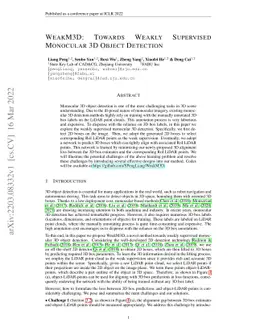 WeakM3D: Towards Weakly Supervised Monocular 3D Object Detection
