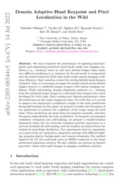 Domain Adaptive Hand Keypoint and Pixel Localization in the Wild