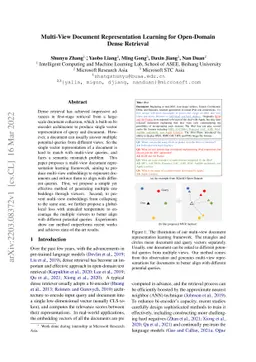Multi-View Document Representation Learning for Open-Domain Dense
  Retrieval