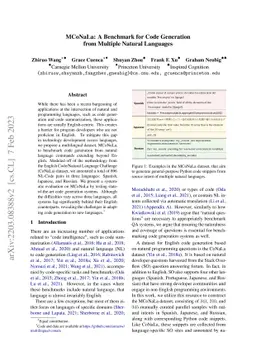 MCoNaLa: A Benchmark for Code Generation from Multiple Natural Languages