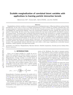 Scalable marginalization of correlated latent variables with
  applications to learning particle interaction kernels