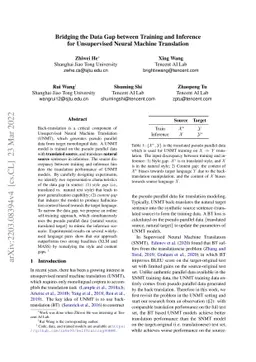 Bridging the Data Gap between Training and Inference for Unsupervised
  Neural Machine Translation