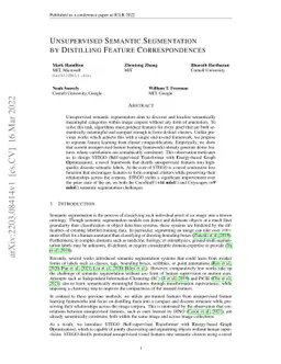 Unsupervised Semantic Segmentation by Distilling Feature Correspondences