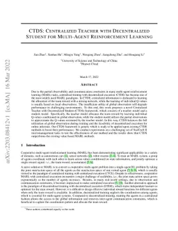 CTDS: Centralized Teacher with Decentralized Student for Multi-Agent
  Reinforcement Learning