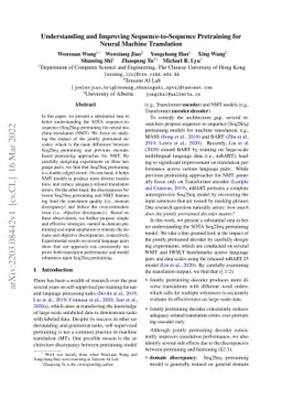 Understanding and Improving Sequence-to-Sequence Pretraining for Neural
  Machine Translation