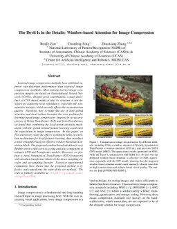 The Devil Is in the Details: Window-based Attention for Image
  Compression