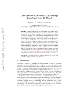 Data Efficient 3D Learner via Knowledge Transferred from 2D Model