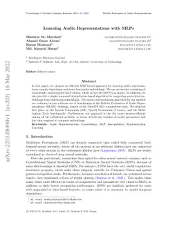 Learning Audio Representations with MLPs