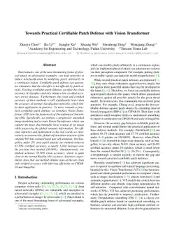 Towards Practical Certifiable Patch Defense with Vision Transformer