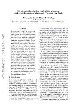 Morphological Reinflection with Multiple Arguments: An Extended
  Annotation schema and a Georgian Case Study