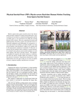 Physical Inertial Poser (PIP): Physics-aware Real-time Human Motion
  Tracking from Sparse Inertial Sensors