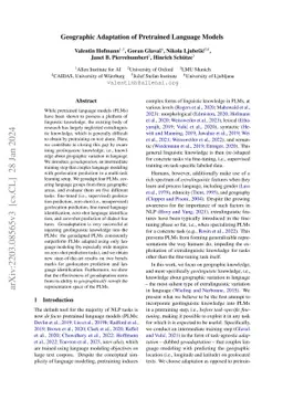 Geographic Adaptation of Pretrained Language Models