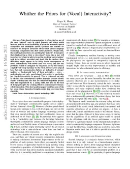 Whither the Priors for (Vocal) Interactivity?