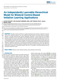 An Independently Learnable Hierarchical Model for Bilateral
  Control-Based Imitation Learning Applications