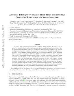 Artificial Intelligence Enables Real-Time and Intuitive Control of
  Prostheses via Nerve Interface