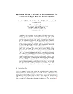 Occlusion Fields: An Implicit Representation for Non-Line-of-Sight
  Surface Reconstruction