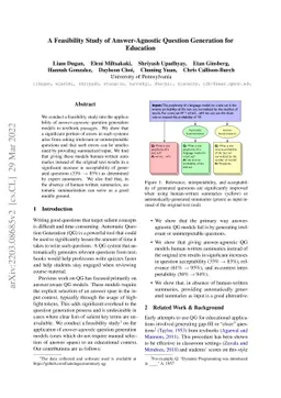 A Feasibility Study of Answer-Agnostic Question Generation for Education