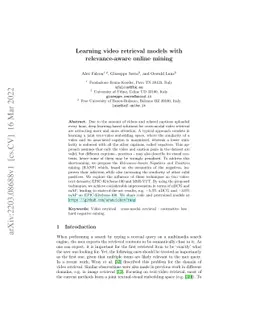 Learning video retrieval models with relevance-aware online mining