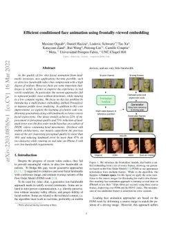 Efficient conditioned face animation using frontally-viewed embedding