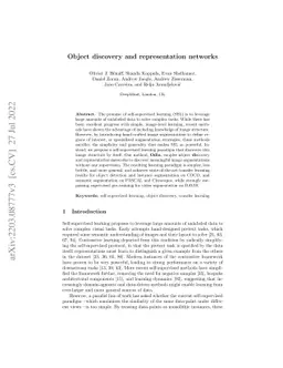 Object discovery and representation networks