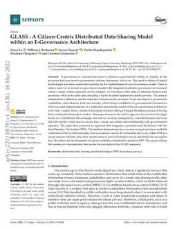 GLASS: A Citizen-Centric Distributed Data-Sharing Model within an
  e-Governance Architecture