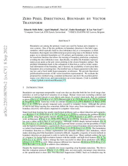 Zero Pixel Directional Boundary by Vector Transform