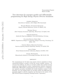 New directions for surrogate models and differentiable programming for
  High Energy Physics detector simulation