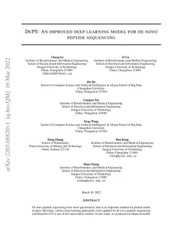 DePS: An improved deep learning model for de novo peptide sequencing