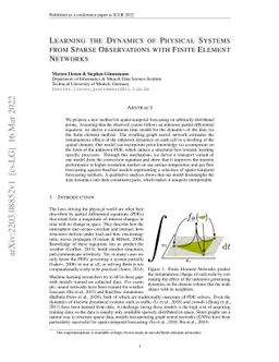 Learning the Dynamics of Physical Systems from Sparse Observations with
  Finite Element Networks