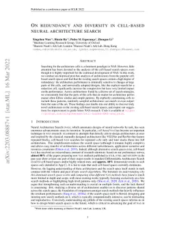 On Redundancy and Diversity in Cell-based Neural Architecture Search