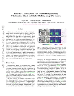 Sat-NeRF: Learning Multi-View Satellite Photogrammetry With Transient
  Objects and Shadow Modeling Using RPC Cameras