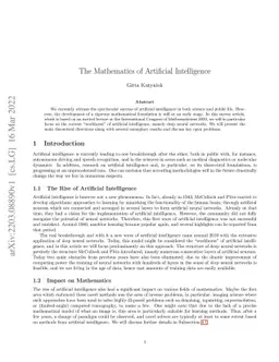 The Mathematics of Artificial Intelligence
