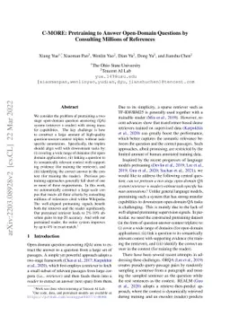 C-MORE: Pretraining to Answer Open-Domain Questions by Consulting
  Millions of References