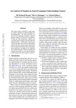 An Analysis of Negation in Natural Language Understanding Corpora