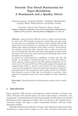Towards True Detail Restoration for Super-Resolution: A Benchmark and a
  Quality Metric