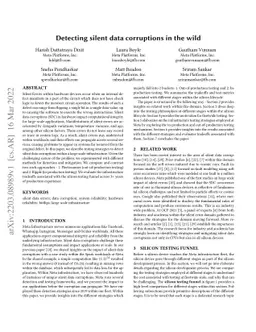 Detecting silent data corruptions in the wild