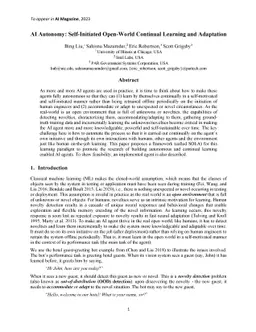 AI Autonomy : Self-Initiated Open-World Continual Learning and
  Adaptation