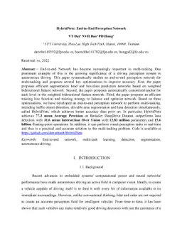 HybridNets: End-to-End Perception Network