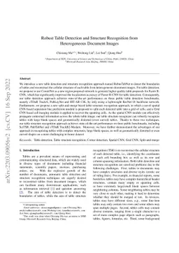 Robust Table Detection and Structure Recognition from Heterogeneous
  Document Images
