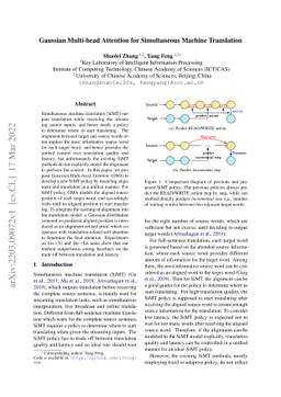 Gaussian Multi-head Attention for Simultaneous Machine Translation