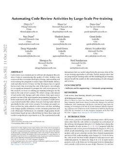 Automating Code Review Activities by Large-Scale Pre-training